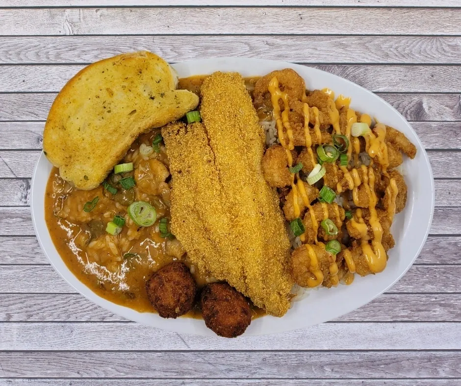 Cajun catfish platter