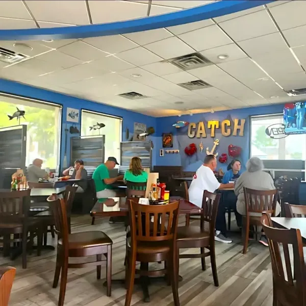 Guests dining inside The Catch