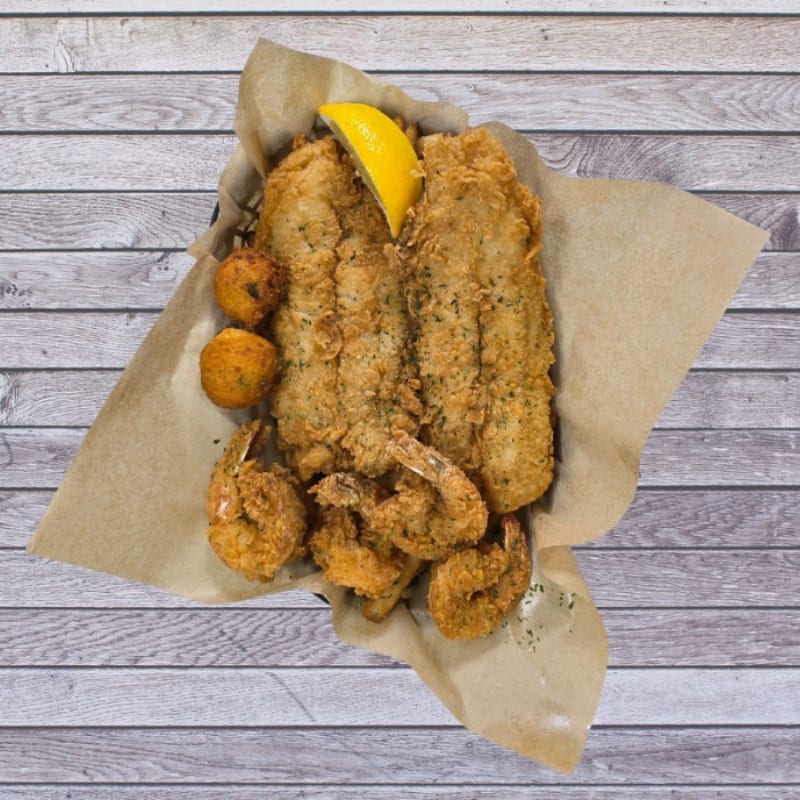 Jumbo shrimp (4) & whitefish (2).